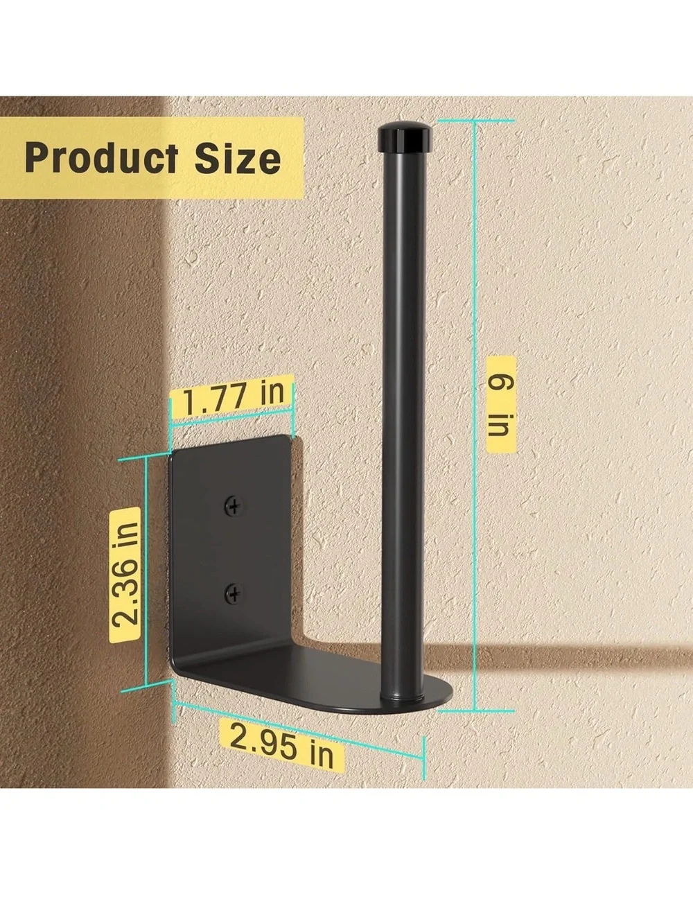 2 Black metal Hook set Wall Mounted or adhesive Hook Rack for hats coats bags